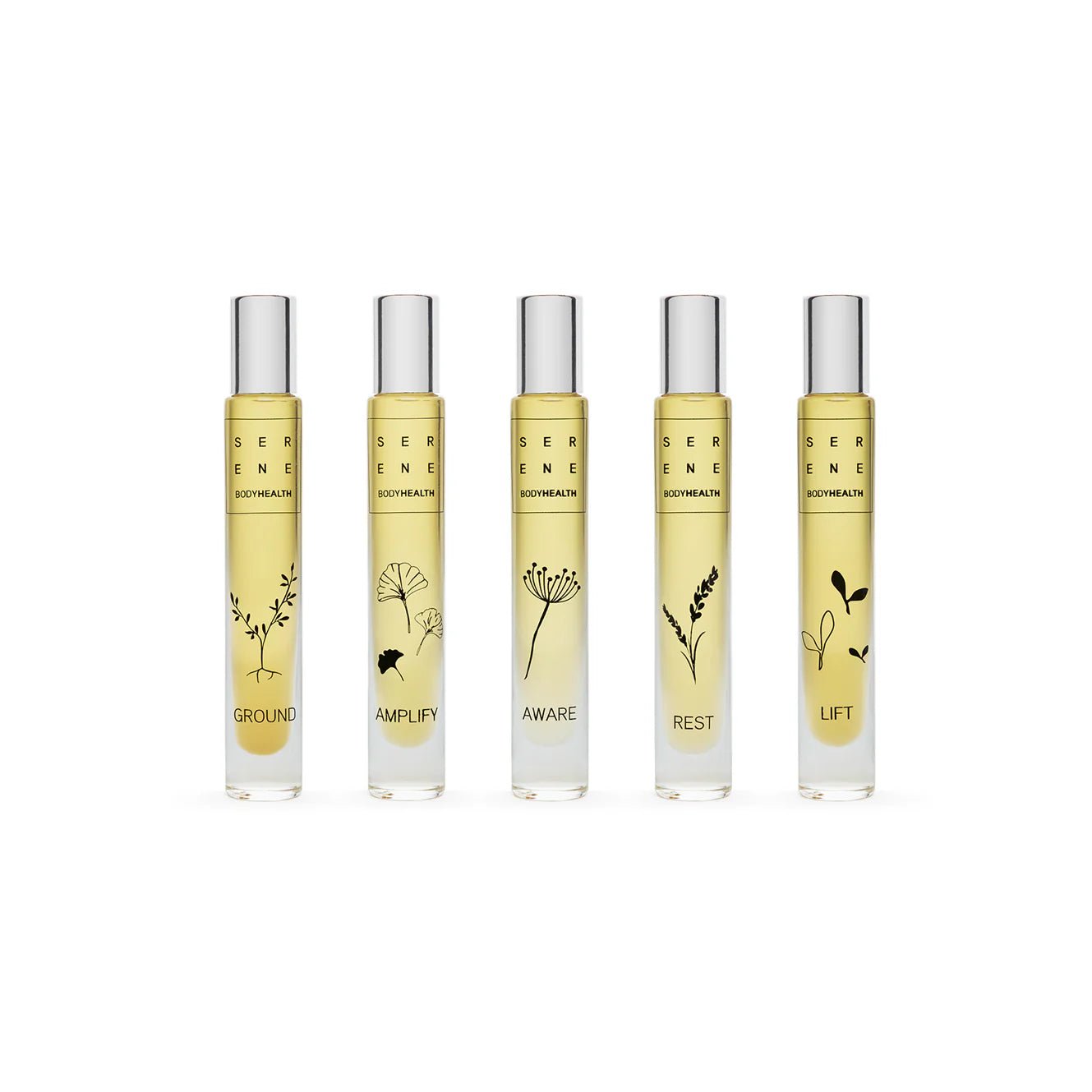Serene Body Health – line up of 5 scents