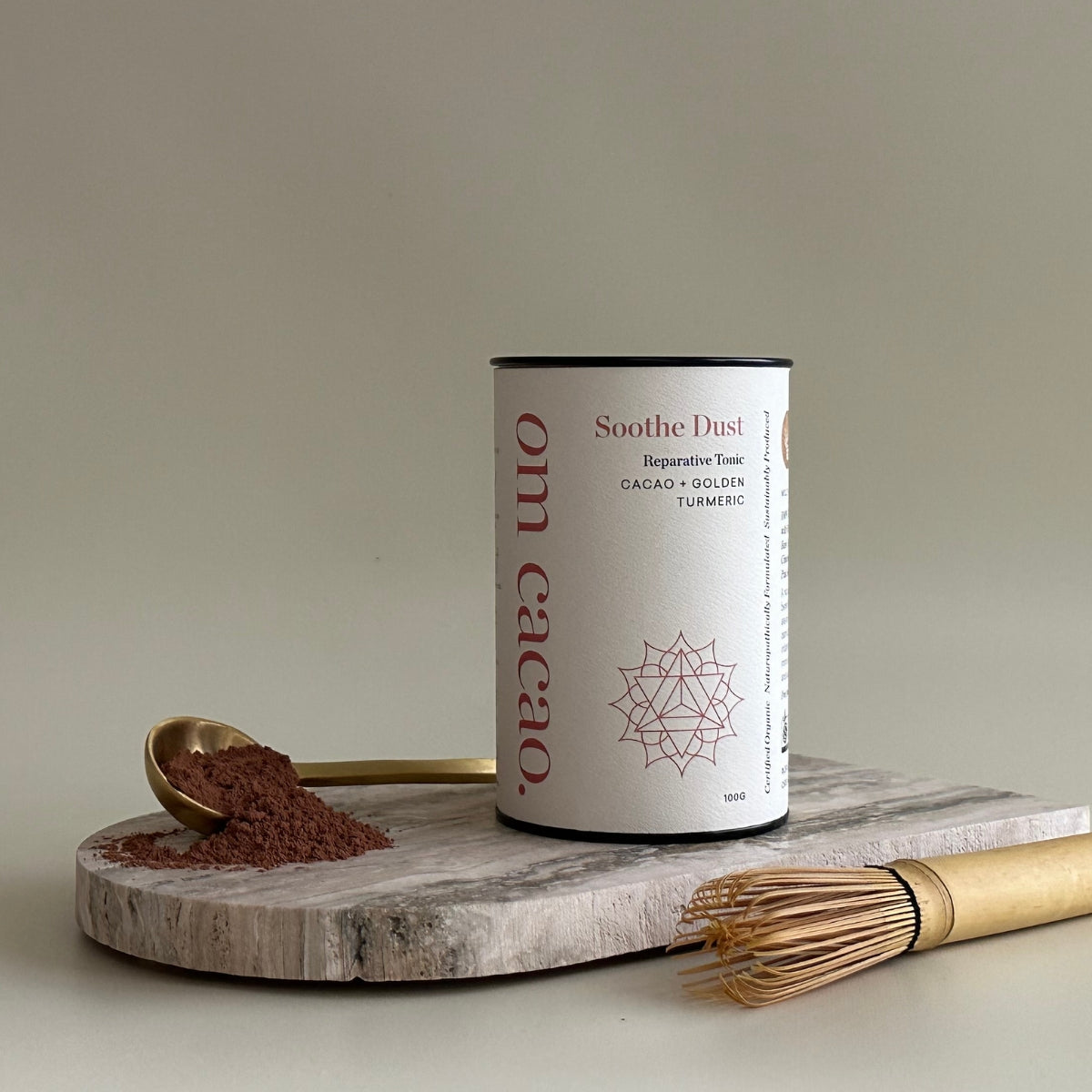 OM soothe dust cacao powder