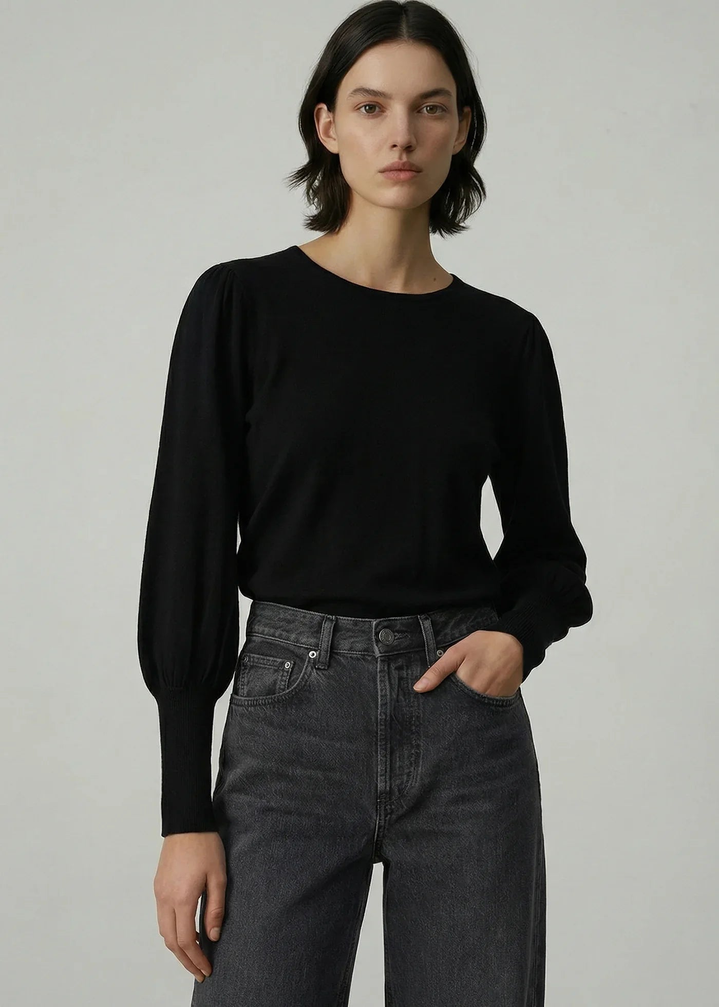 Aleger Bell Sleeve sweater in black