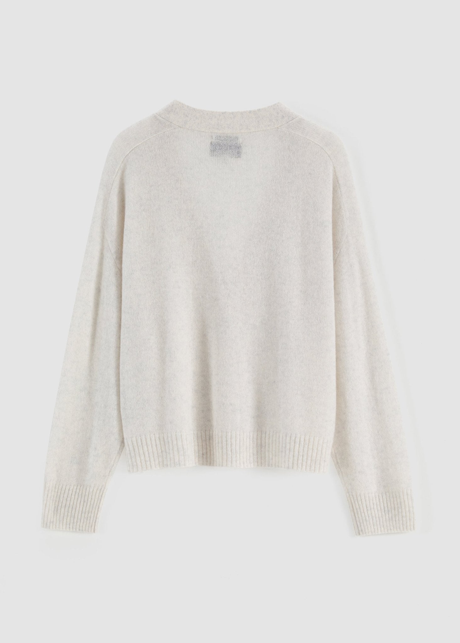 Aleger 275 cashmere cardi in terry2 flat lay back