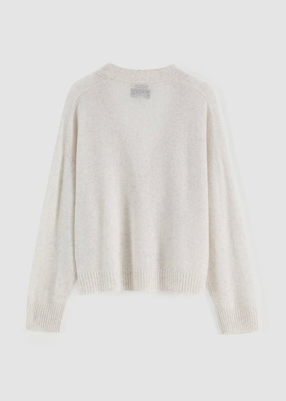 Aleger 275 cashmere cardi in terry2 flat lay back