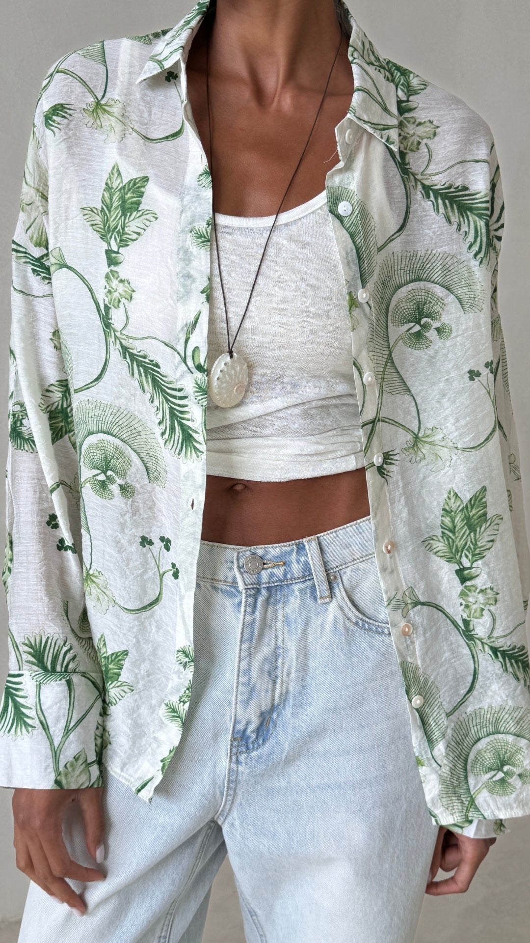 Charli Maxine shirt in green close up