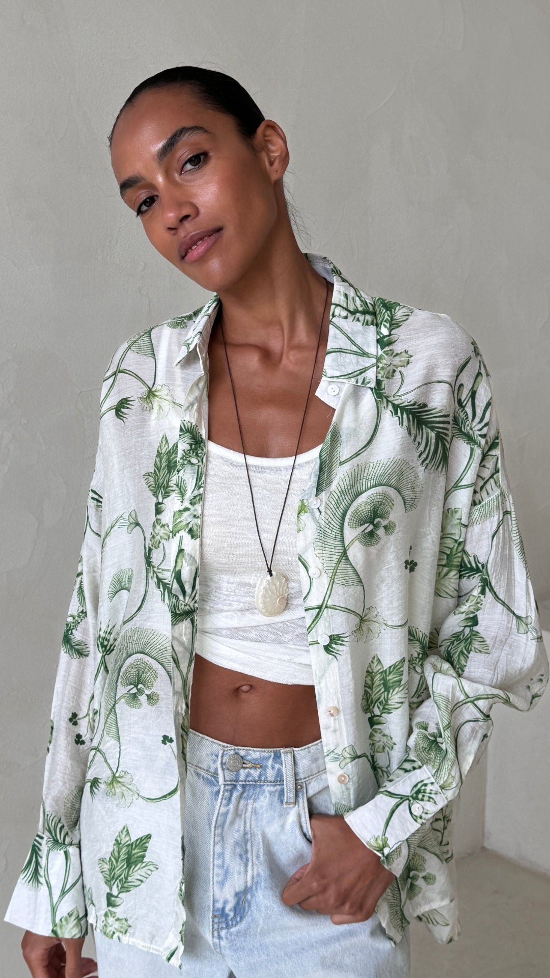 Charli Maxine shirt in green standing