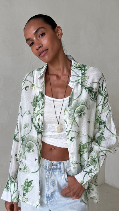 Charli Maxine shirt in green standing