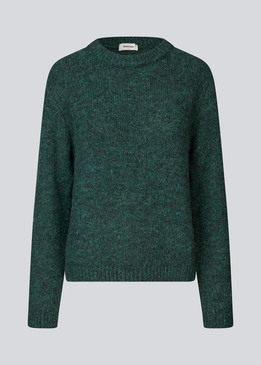 Modstrom Philip md o-neck jumper in bottle green flat lay