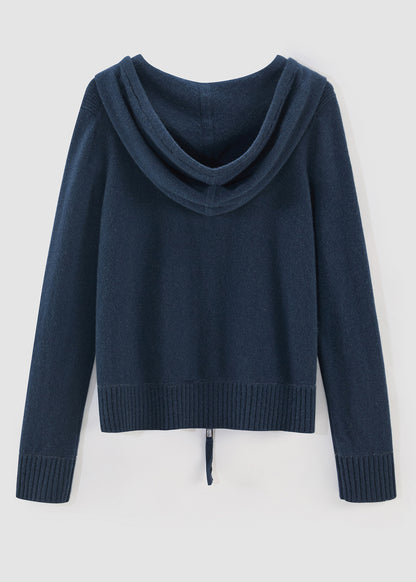 Aleger 496 cashmere hoody in storm blue 3