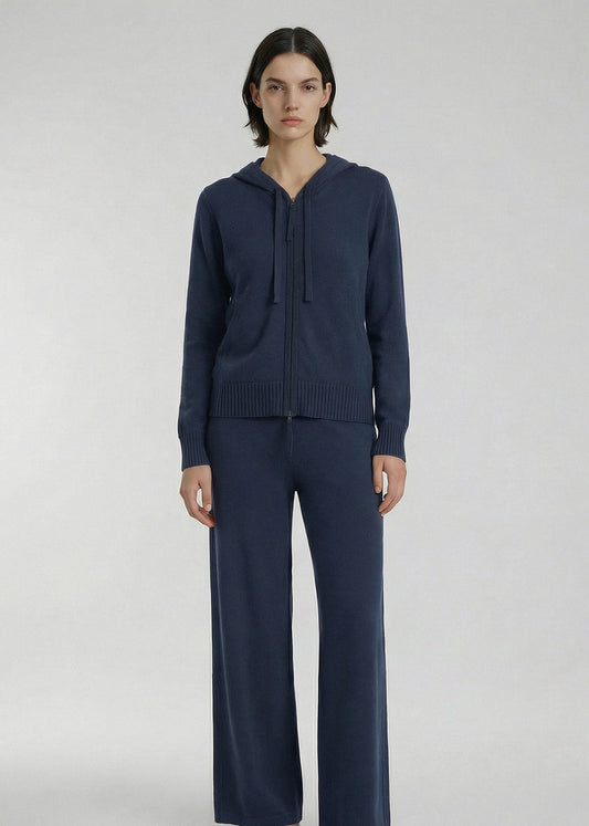 Aleger 496 cashmere hoody in storm blue 1