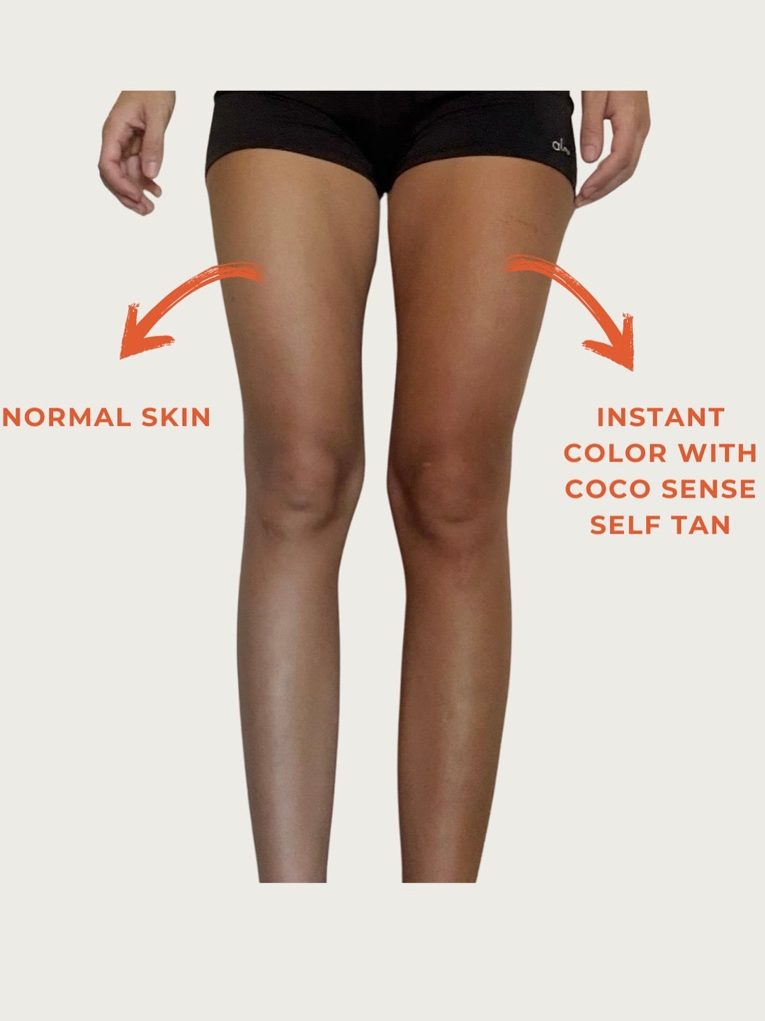 Coco Sense self tan before and after