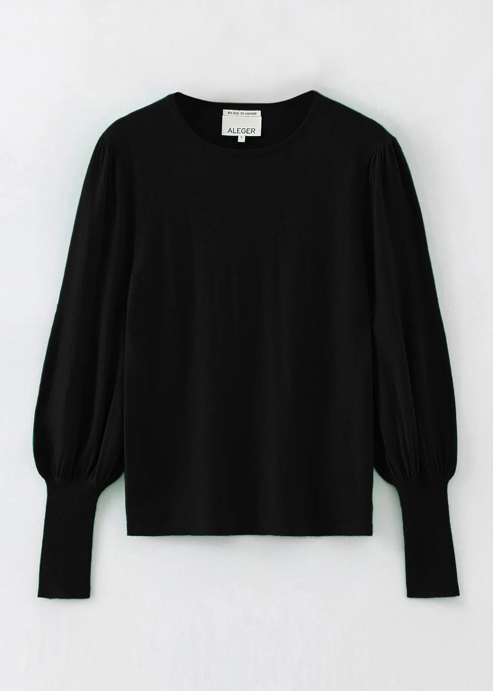Aleger bell sleeve in black flat lay