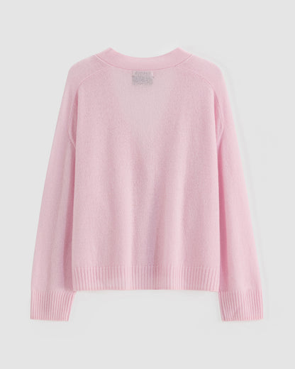 N.2275 Cashmere Featherweight Cardi – Pearl Pink