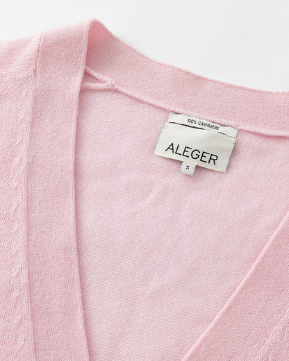 N.2275 Cashmere Featherweight Cardi – Pearl Pink