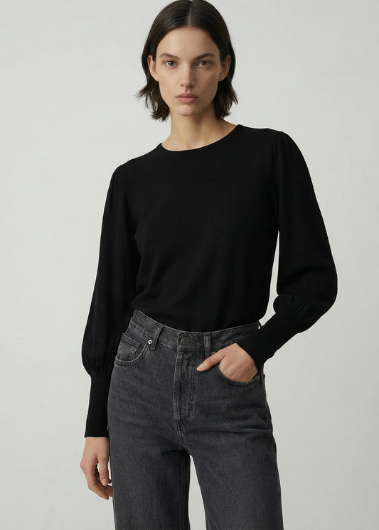 Aleger bell sleeve in black 1