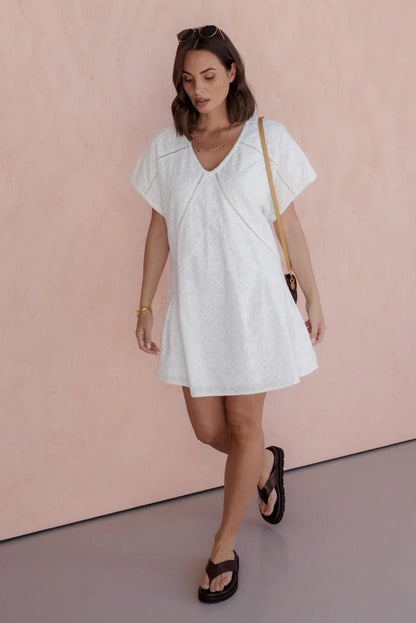 Alexandra Isaac dress in white 2