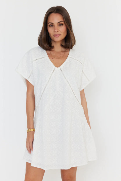 Alexandra Isaac dress in white 5