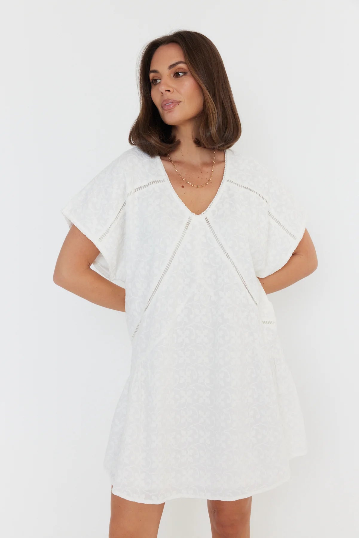Alexandra Isaac dress in white 6