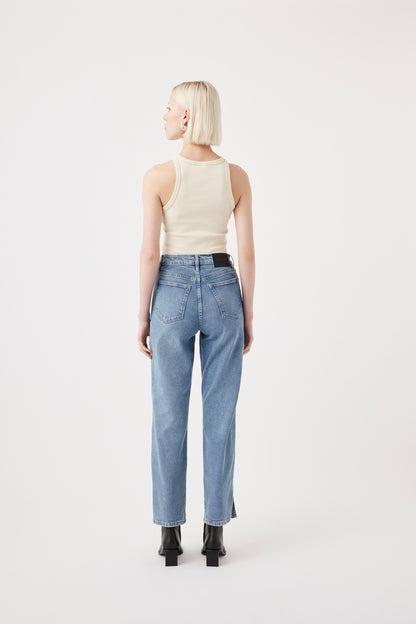 Outland Denim Zoe high split jeans in unity back shot