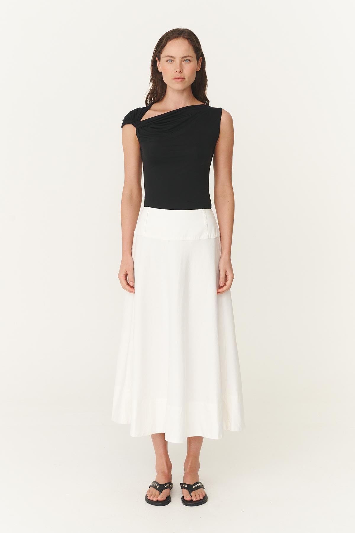 Rowie the label Anouk midi skirt in bone 3