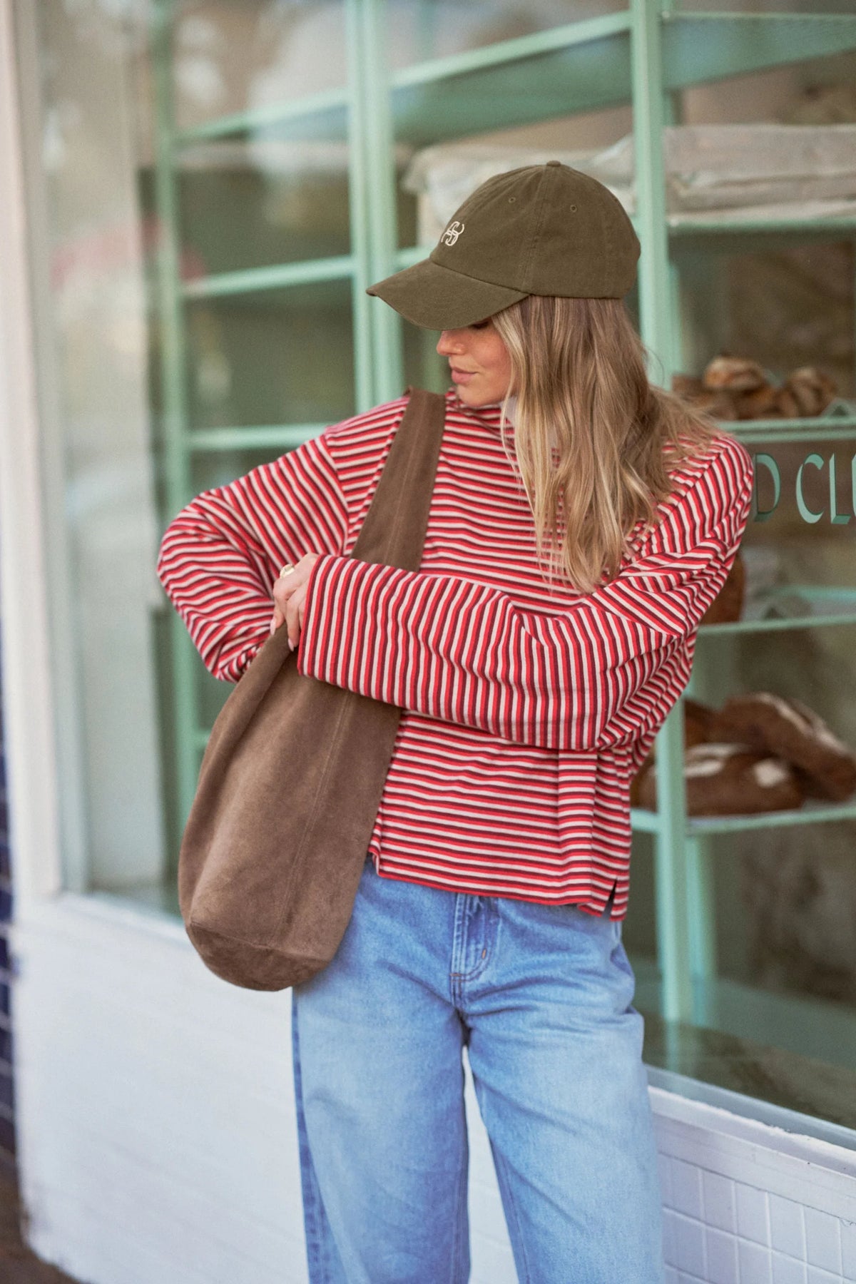 Ceres Life Beau Long Sleeve Slouchy Tee in mulberry/Red 2