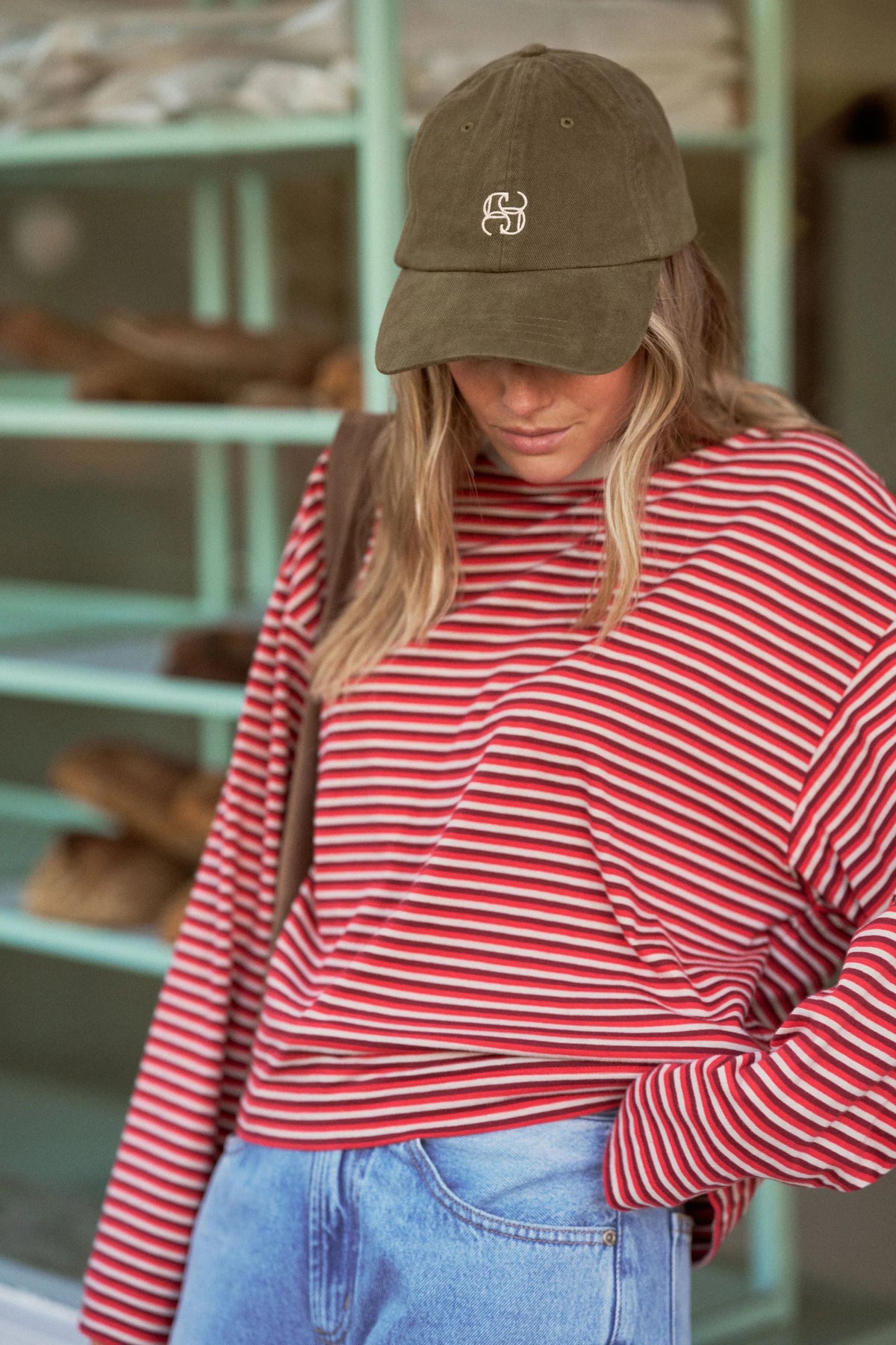 Ceres Life Beau Long Sleeve Slouchy Tee in mulberry/Red 1