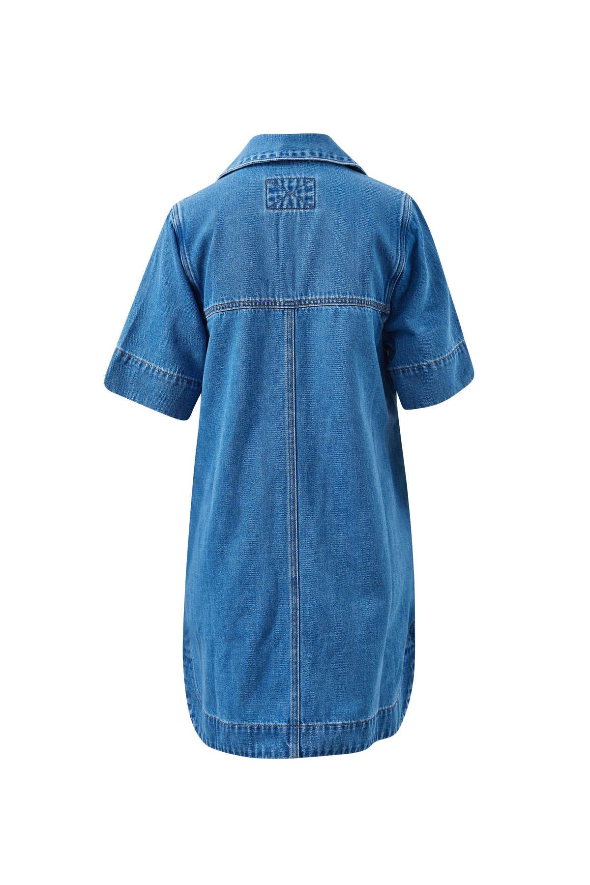 Ceres Life Bonnie Relaxed Shirt Dress in Fresh Indigo flat lay back