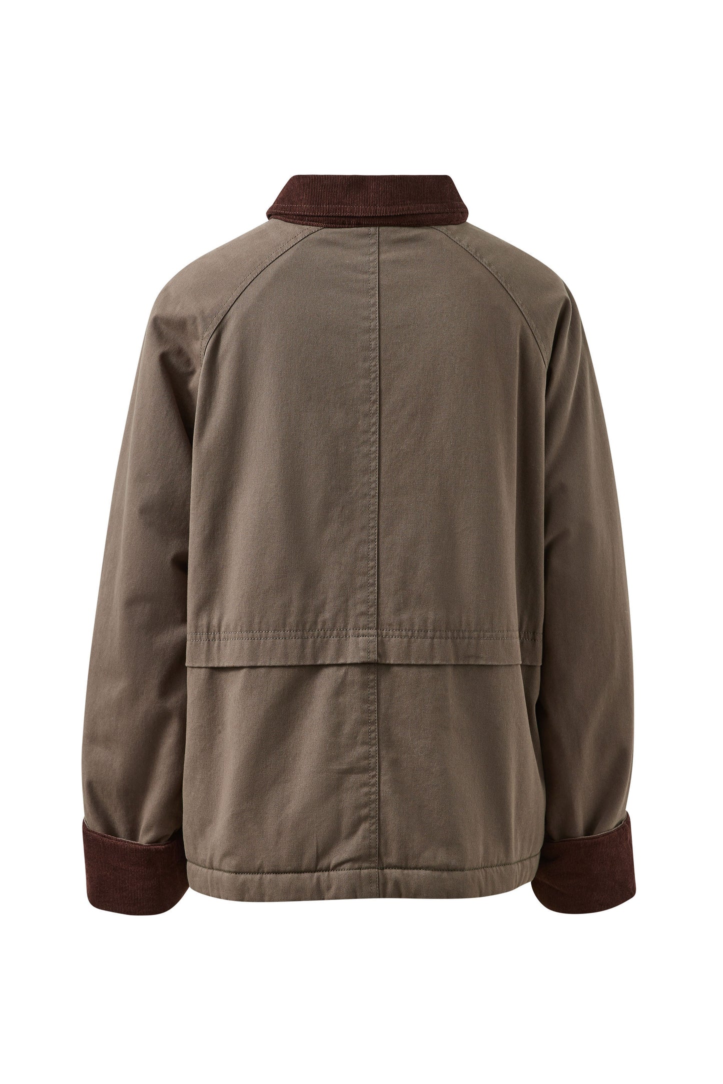 Ceres Life Blair Barn Jacket in Moss flat lay back shot
