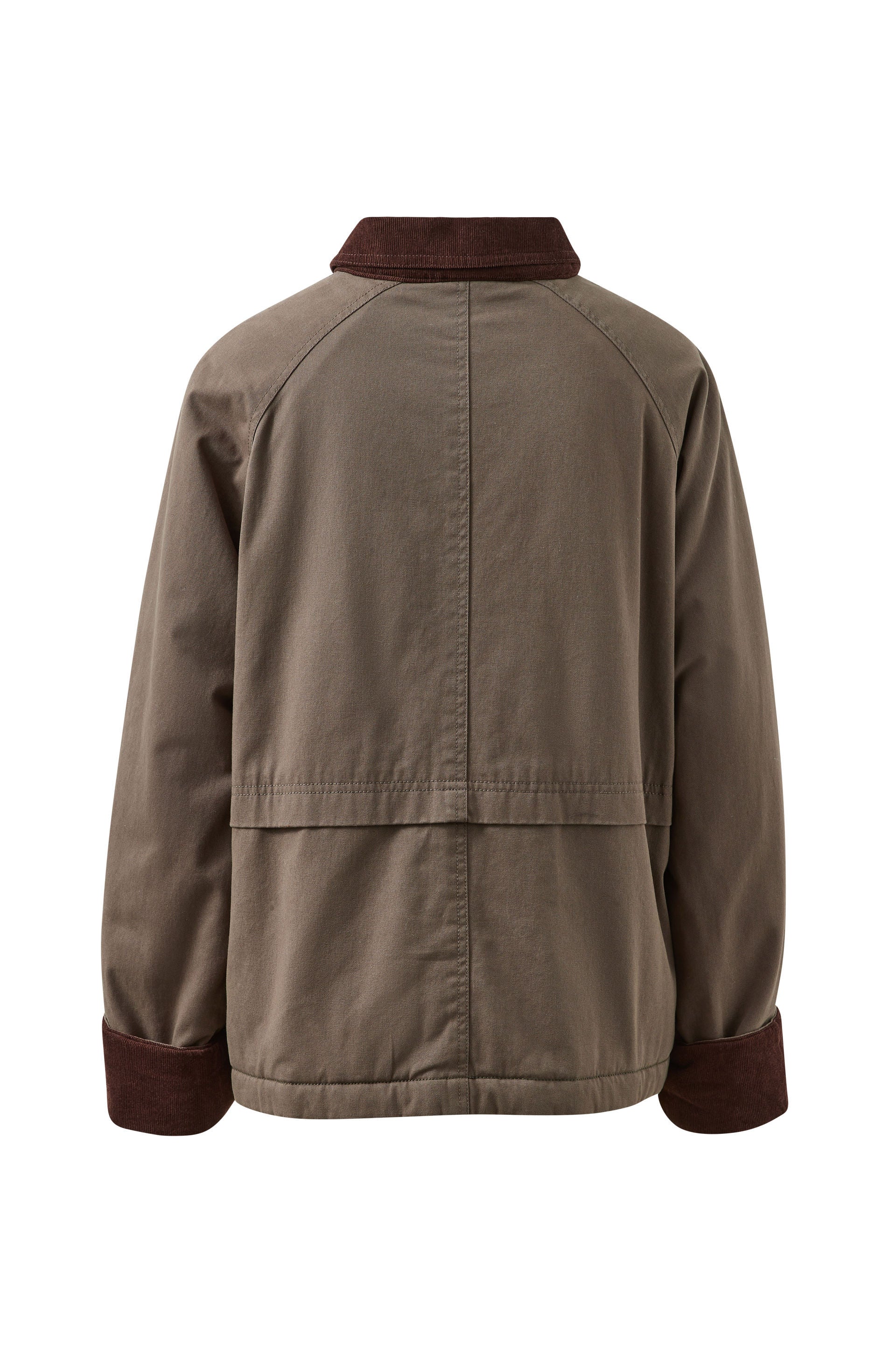 Ceres Life Blair Barn Jacket in Moss flat lay back shot