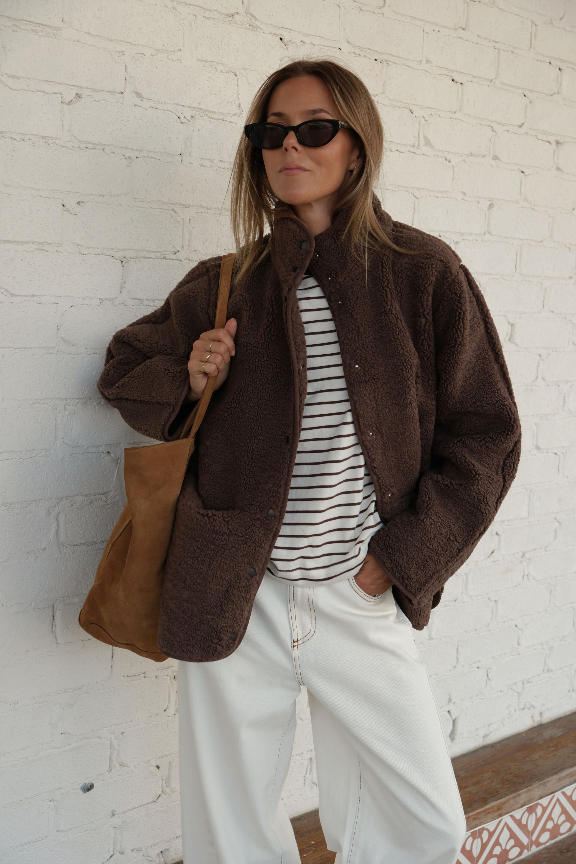 Ceres Life Teddy Jacket in chocolate 2