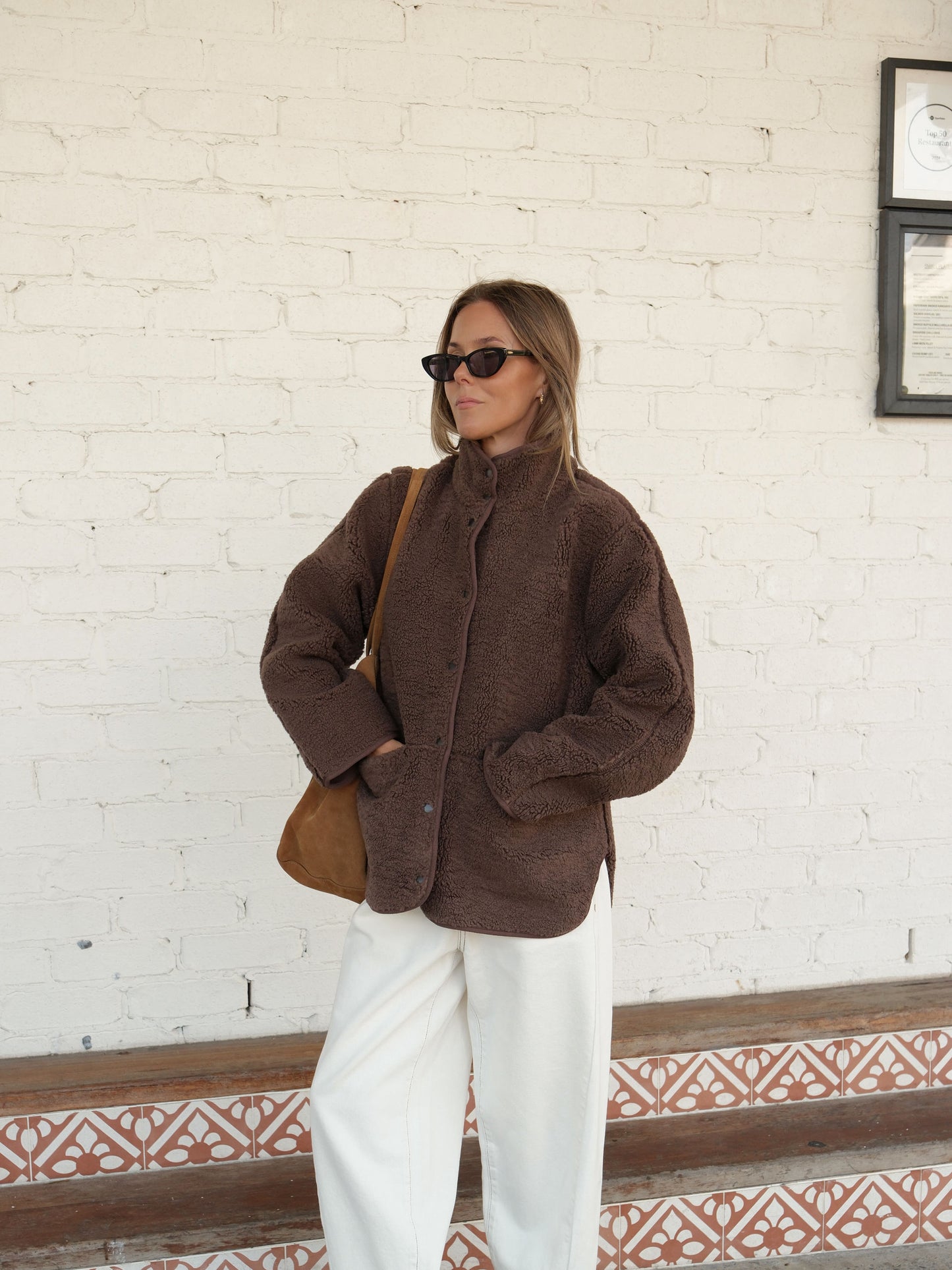 Ceres Life Teddy Jacket in chocolate 3