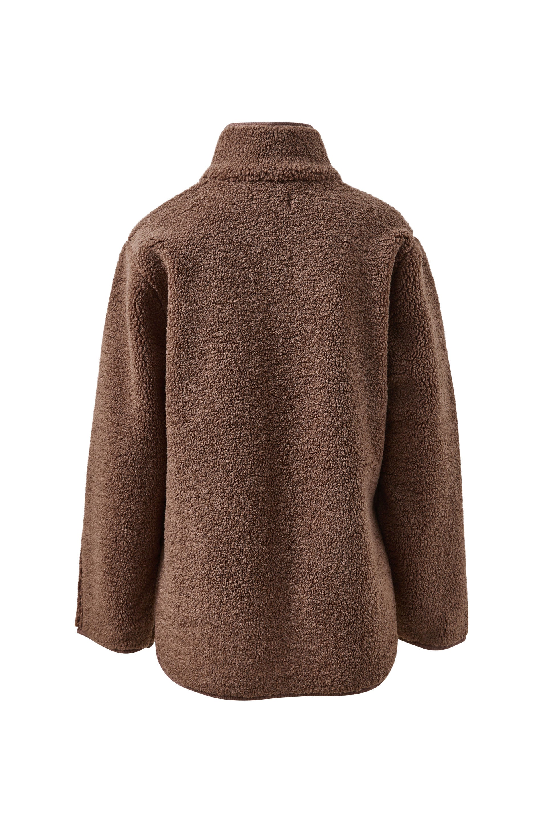 Ceres Life Teddy Jacket in chocolate flat lay back