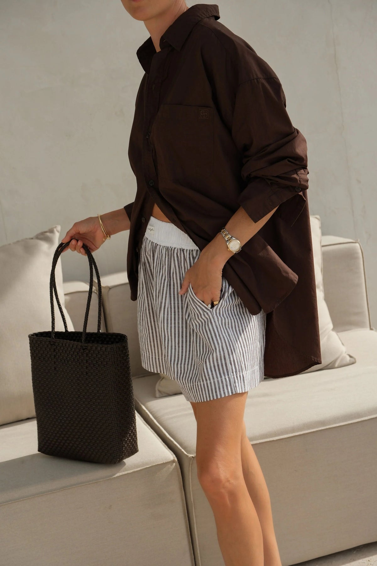 Ceres Life Peta oversized shirt – chocolate 2