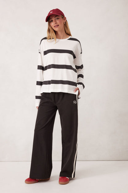 Scout Slouchy Long Sleeve Tee – Vanilla & Phantom Stripe