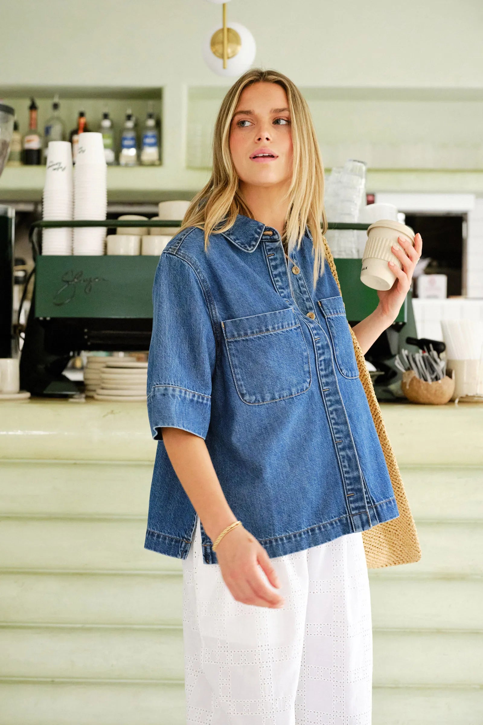 Ceres Life Noa Shirt fresh indigo campaign shot