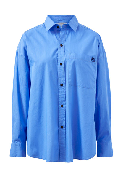 Ceres Life Poplin shirt in Amalfi Blue flat lay