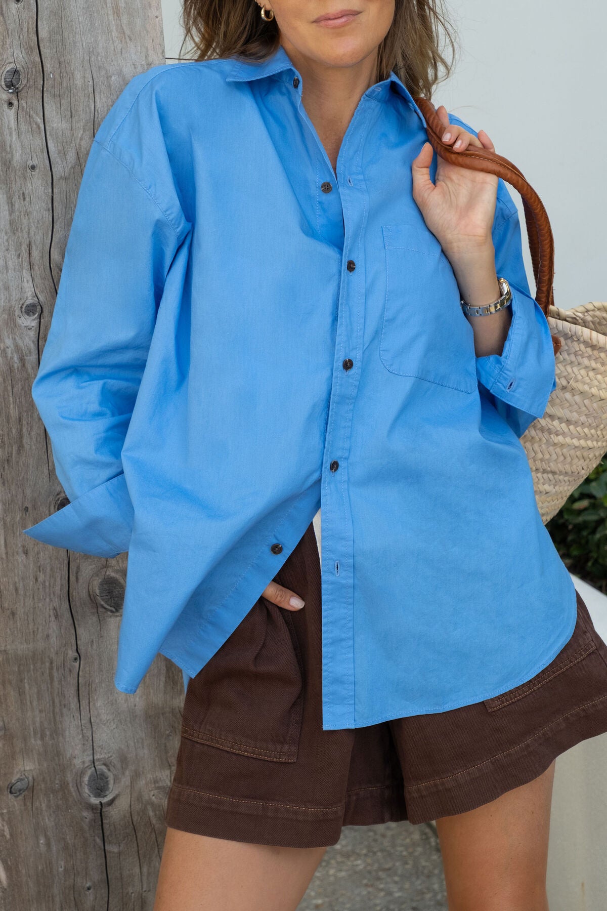 Ceres Life Poplin shirt in Amalfi Blue 1