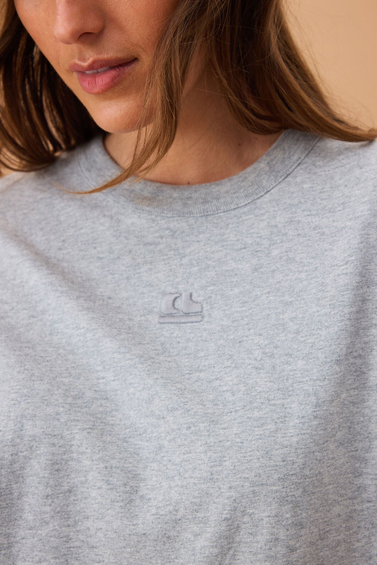 Ceres Life Phoebe tee in grey close up