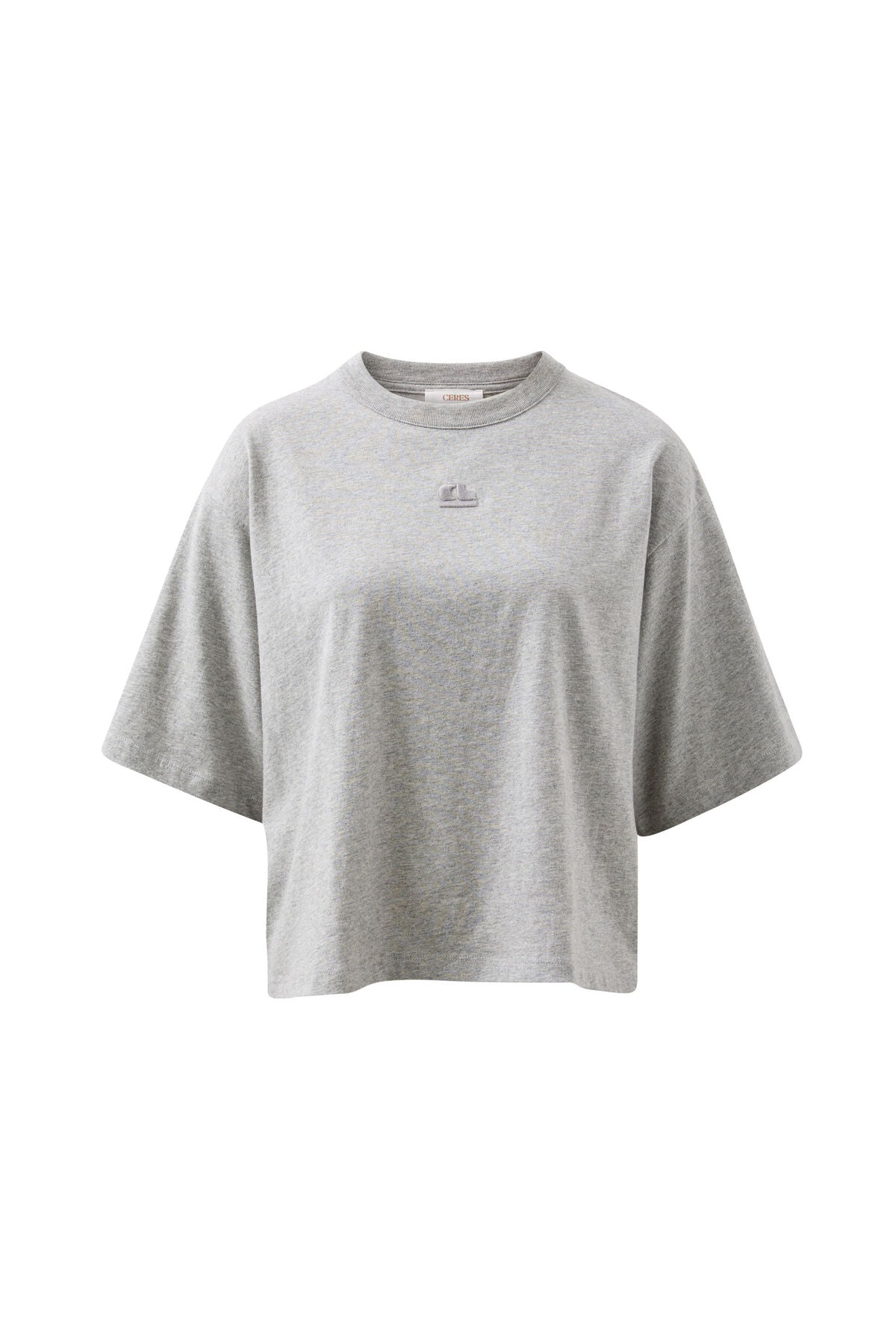Ceres Life Phoebe tee in grey flat lay front 
