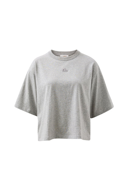 Ceres Life Phoebe tee in grey flat lay front 