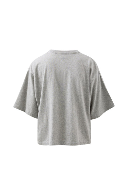 Ceres Life Phoebe tee in grey flat lay back 