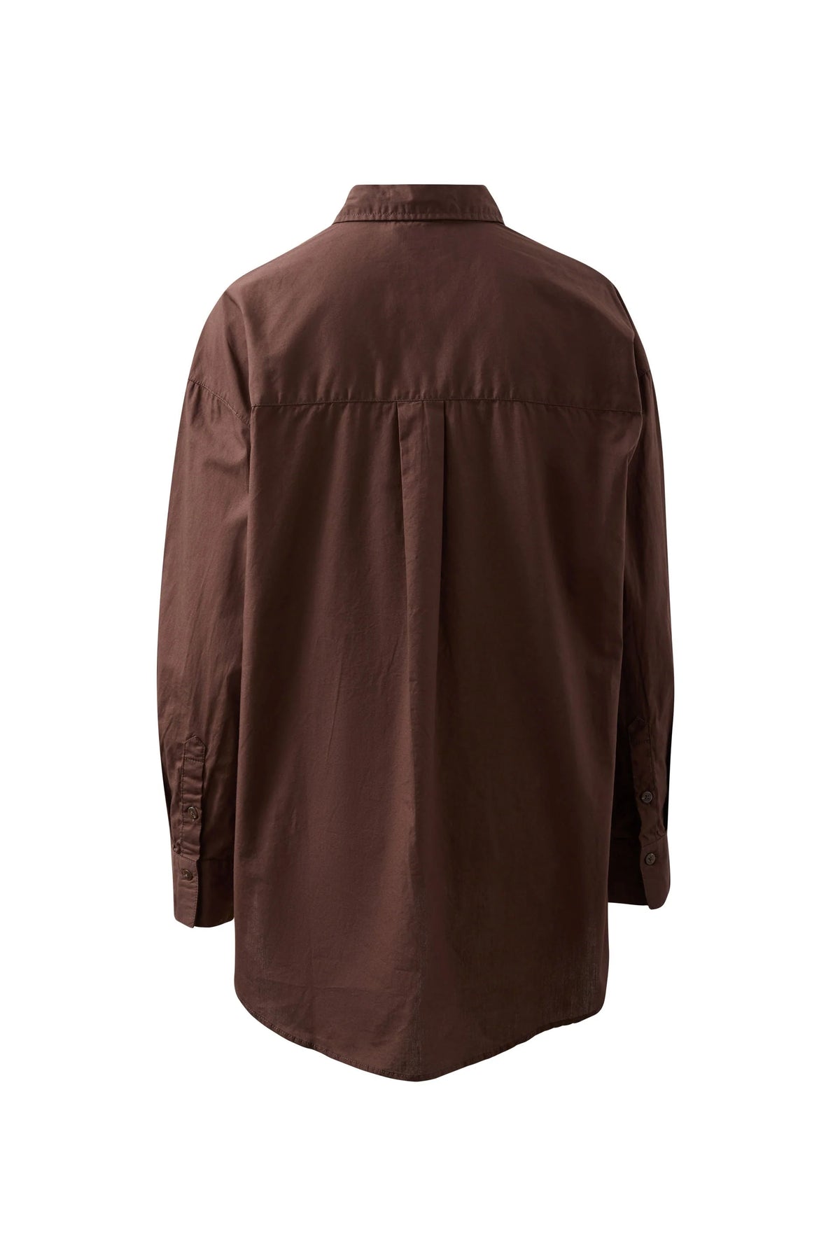 Ceres Life Peta oversized shirt – chocolate front lay back
