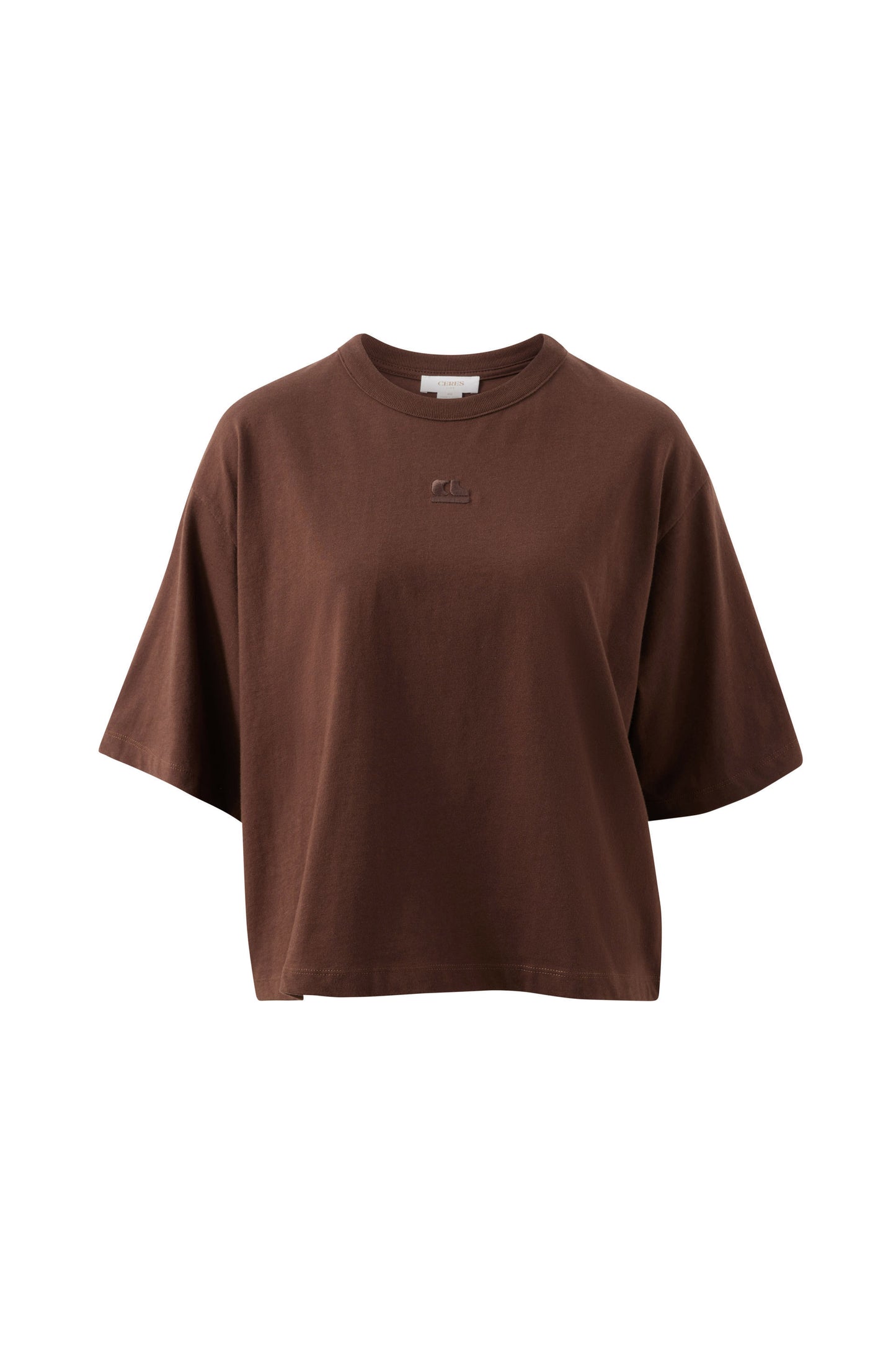 Ceres Life Phoebe Tee in chocolate flat lay front