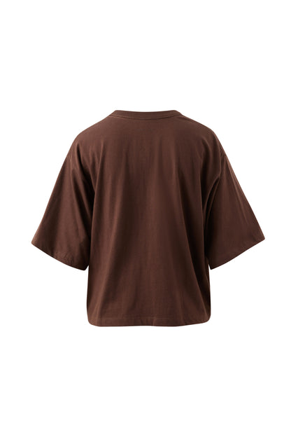 Ceres Life Phoebe Tee in chocolate flat lay back