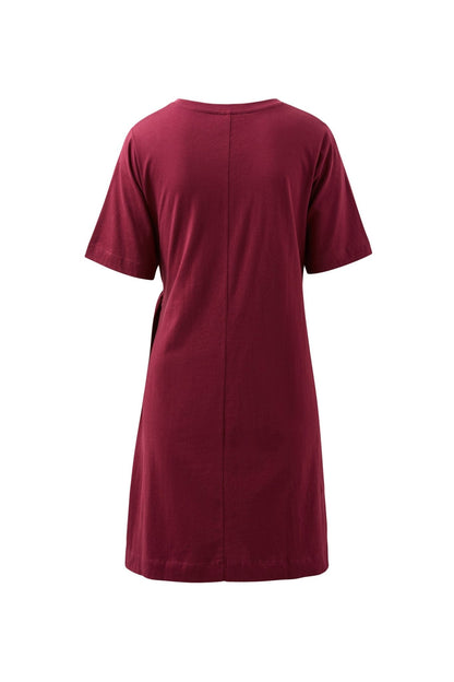 Ceres Life mini tee dress in pomegranate flat lay back