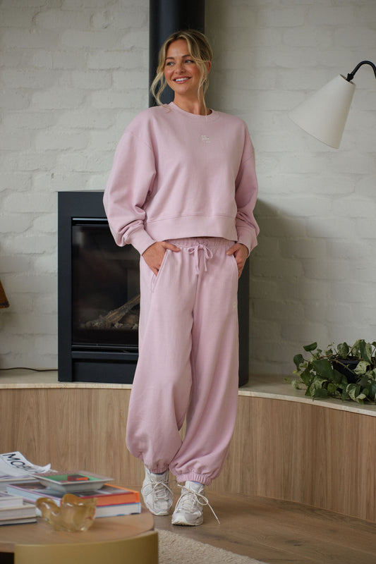 Ceres life barrel leg track pant in blush
