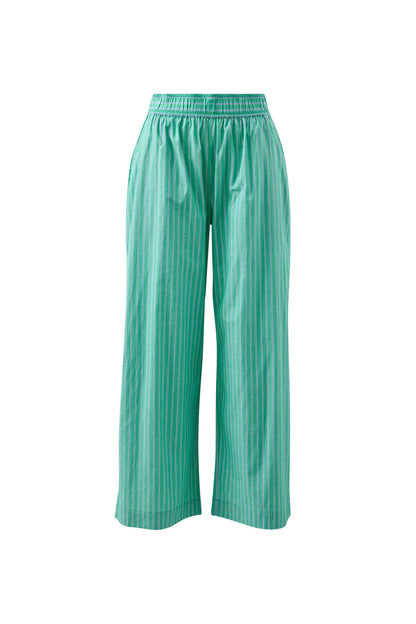 Ceres Life The Lounge Pant – Zesty Green Triple Stripe flat lay 