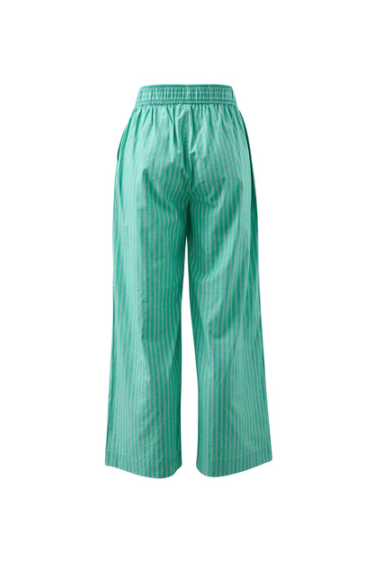 Ceres Life The Lounge Pant – Zesty Green Triple Stripe flat lay back shot
