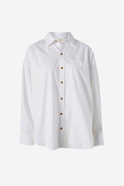 Ceres Life Peta oversized shirt in white flat lay