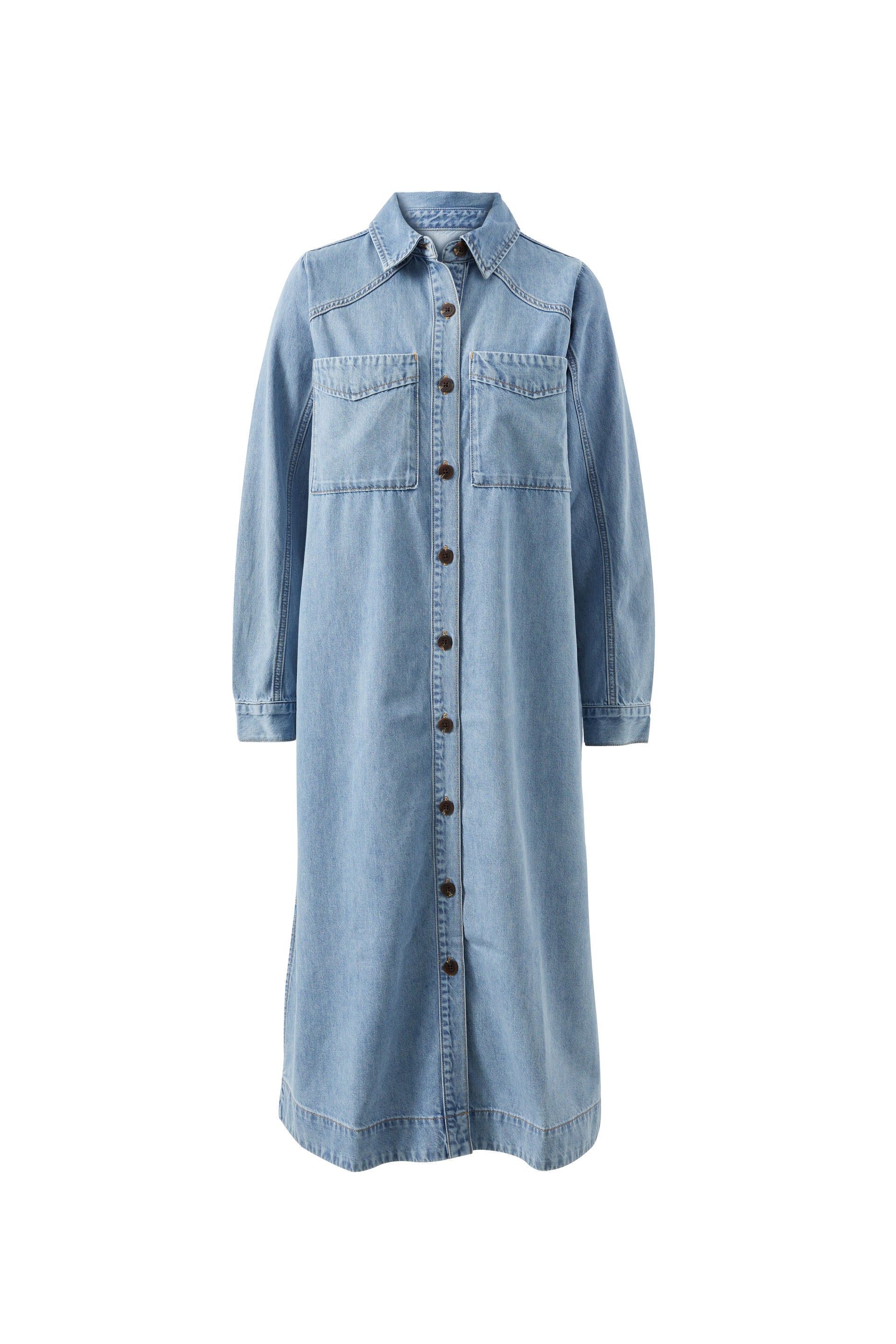 Ceres Life long sleeve yoke midi dress – flat lay