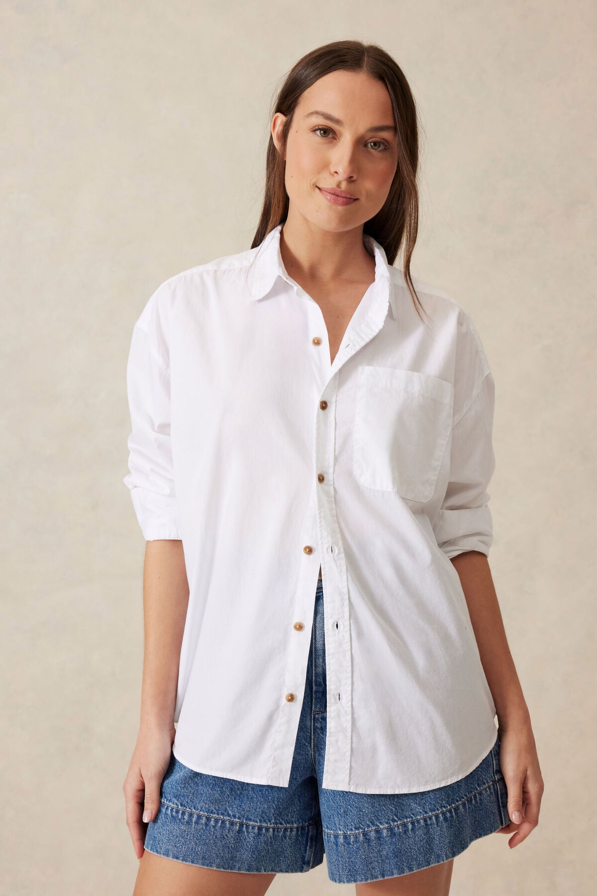 Ceres Life Peta oversized shirt in white