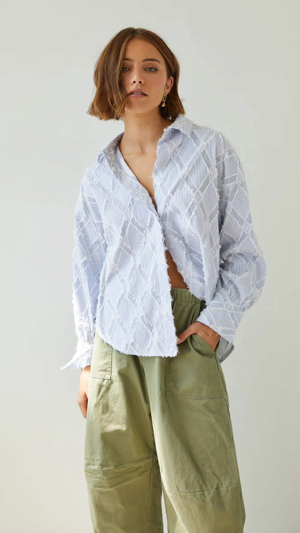 Charli Marlowe Shirt in blue stripe 1