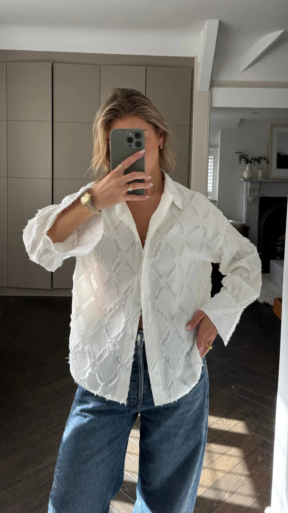 Charli Marlowe stripe shirt in white